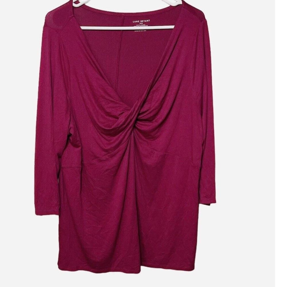 Lane Bryant Women’s Twist Top Maroon Pink Blouse Top Size 18/20 Plus Size